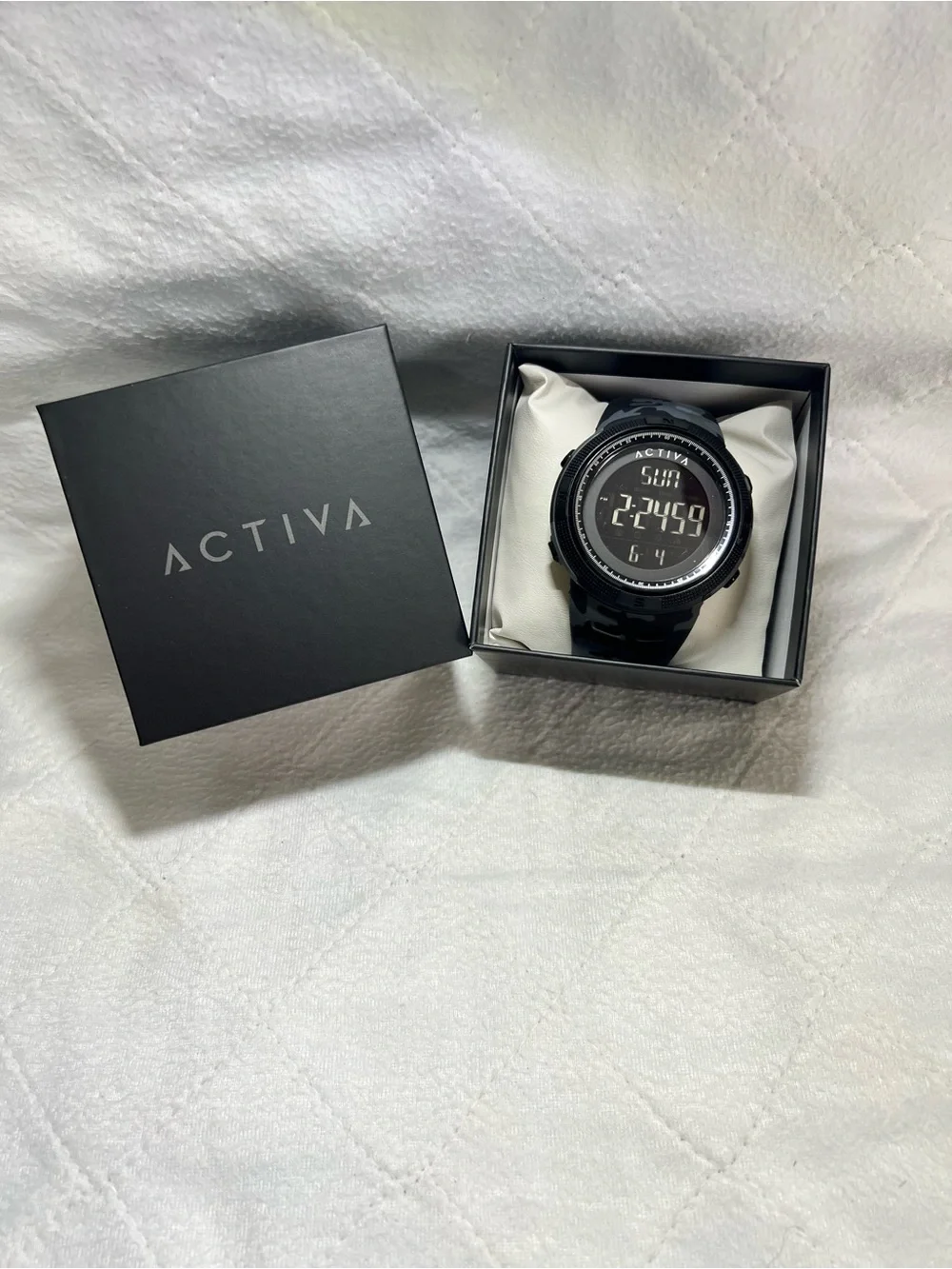 NEW! Activa Black and Grey Camo Digital Sports Watch for Men